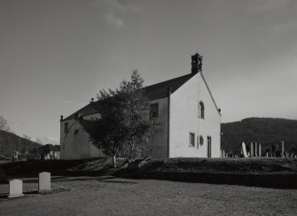 View from NW showing church on raised terrace