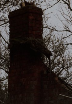 Newlands
View showing chimney deatil, the point where the reed thatch meets the brick chimney and is covered with concrete.