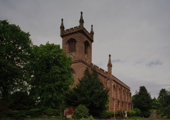 View of Church from SW through trees