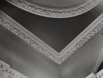 Perth, 102-106 High Street, Guildhall, interior.
View of main first floor hall, detail of ceiling moulding.