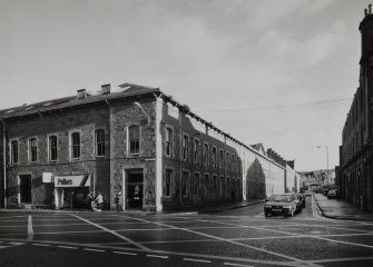 Perth, 1 Mill Street, Pullar's Dyeworks
General view from south west of corner of Mill Street (right) and Kinnoull Street (left)