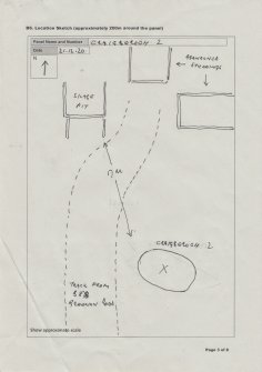 Scanned image of rock art location sketch, from Scotland's Rock Art project, Bute, Craigberoch 2, Argyll and Bute