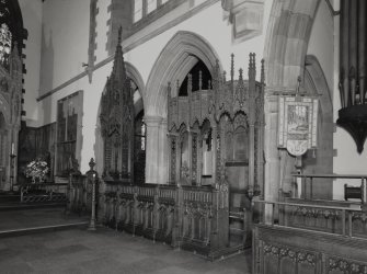 Interior. View of choir stalls