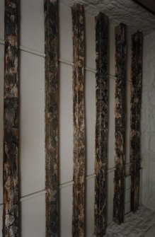 Detail of painted beams in tower bedroom.