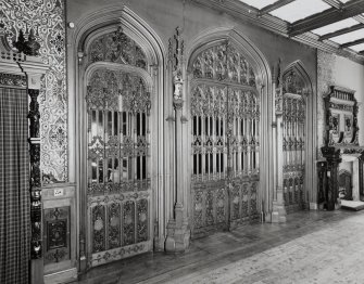 Taymouth Castle.  1st. floor, Gallery, view of doorway leading to Library.
