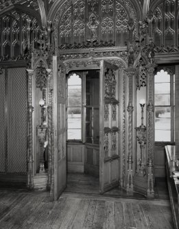 Taymouth Castle.  1st. floor, library, view of secret room at South end
