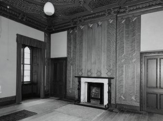 Interior. View of first floorSW Pavillion NE room Library Bedroom