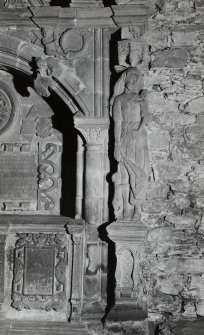 Interior view.
Detail of Menzies monument on North wall. Figure of Charity and date, Jan 24.