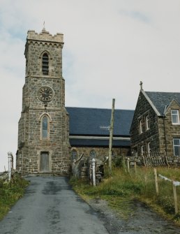 View from ESE showing Presbytery to right and Church tower