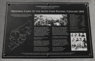 Detail of plaque providing information on the cairn