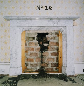 Interior. 1st floor, E Princes room, detail of fireplace
