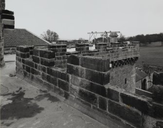 Tower, parapet, detail.