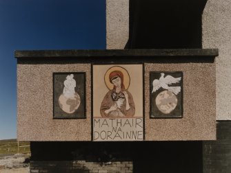 Detail of decorative panels at entrance