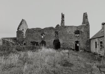 Ruinous castle, view from North West.