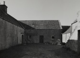 View of courtyard from S