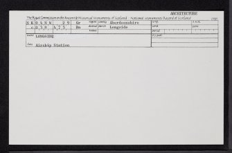 Longside, NK04NW 29, Ordnance Survey index card, Recto