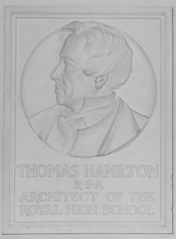 Interior Detail of Thomas Hamilton plaque in entrance hall