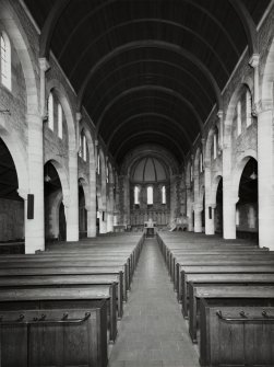 Edinburgh, East Fettes Avenue, St Luke's Parish Church, interior.
General view from East along aisle towards altar.
