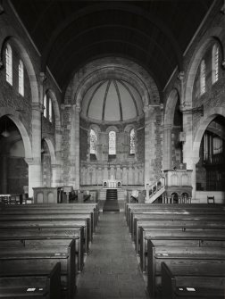 Edinburgh, East Fettes Avenue, St Luke's Parish Church, interior.
General view from East along aisle towards altar.
