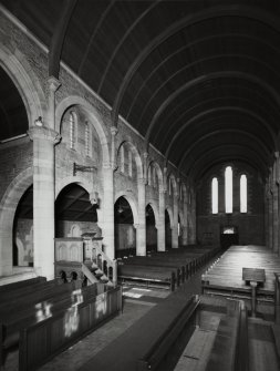Edinburgh, East Fettes Avenue, St Luke's Parish Church, interior.
General view from East from West towards pulpit.