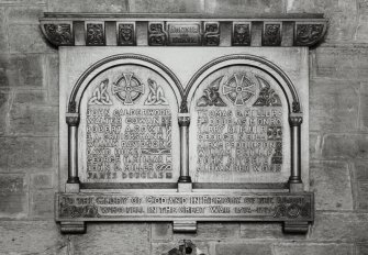 Edinburgh, East Fettes Avenue, St Luke's Parish Church, interior.
Detail of memorial plaque, inscribed: 'John Calderwood. Walter Cowan. Robert A. Cowe. J.A. Cruickshank. William Davidson. David Hume. George H. Millar. John D.Millar. James Douglas. Thomas D. Miller. Jas Douglas Monro. Harry M. Muir. George Neill. Alexr Peddieson. William Philip. John Ritchie. Alexander Wood. To the Glory of God and in the memory of the above who fell in the Great War. 1914-1919'.