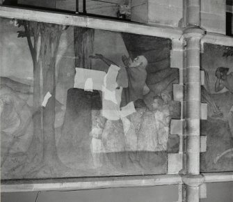 Interior. Nave, detail of mural depicting Noah making his Covenant with God.