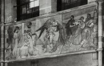 Catholic Apostolic Church, interior, nave, North wall
Detail mural; Annunciation, Visitation and Massacre of the Innocents