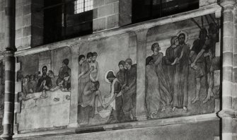 Catholic Apostolic Church, interior, nave, North wall
Detail of mural showing scenes from the Passion; Last Supper, Washing the Disciples' Feet, Agony in the Garden