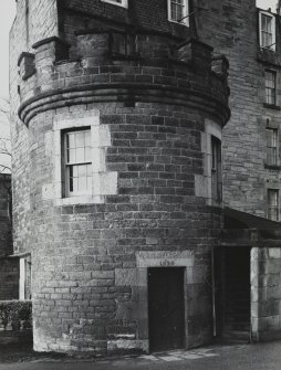 View of the watchtower seen from the East South East. Above the entrance is carved the date 1820.