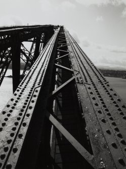 View of the West side of the North cantilever of the Fife erection seen from the top of the North portal.