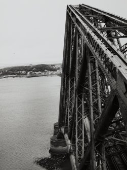 View of the West side of the South cantilever of the Queensferry erection seen from the top of the South portal.