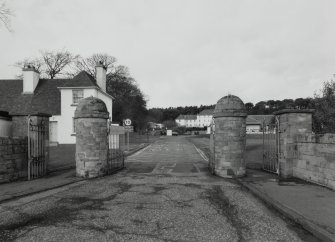 View of W entrance gates from S