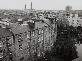 Edinburgh, Gardner's crescent,
View of crescent from the roof of St. Cuthbert's bakery, from the South-East.