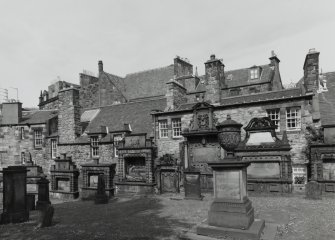 View from Greyfriars Kirkyard to WSW