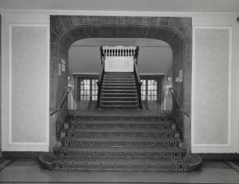 Interior, ground floor, E staircase, view from W