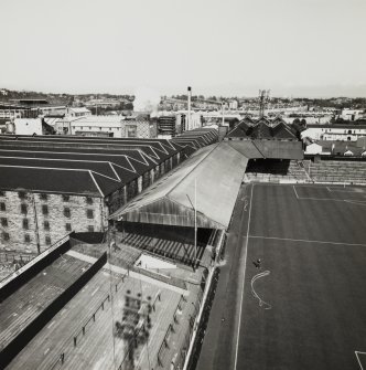 Elevated view of west stand from south east