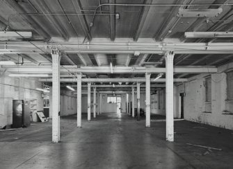 Interior.  Ground floor level of two-storeyed main block of works, used subsequently for broadloom weaving of wire cloth