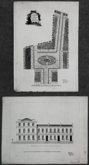 Grove Street.
Photographic copy of plan and elevation.
Titled: ' Plan of the property at the grove' and  ' Elevation of the street on the property of the Grove' , ' Philip Taylor, Wellington Place, May 5th 1820'.
Ink and watercolour.