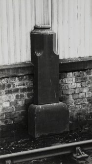 Haymarket Station.
View of column base on South side of loading shed.