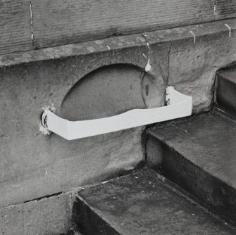 Detail of boot scraper on east side of rear wing of main block