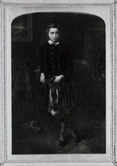 Interior, assembly hall, un-titled portrait on east wall