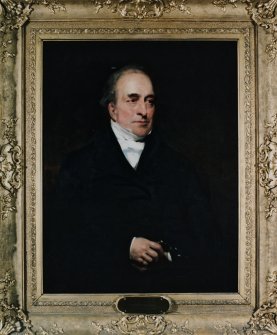 Interior, assembly hall, portrait of John Russell