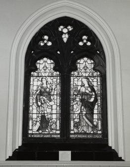 Interior, detail of stained glass window