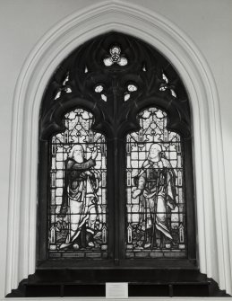 Interior, detail of stained glass window