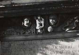 Edinburgh, Kirkgate, Liberton Parish Church Churchyard.
Detail of the Nicol Monument.