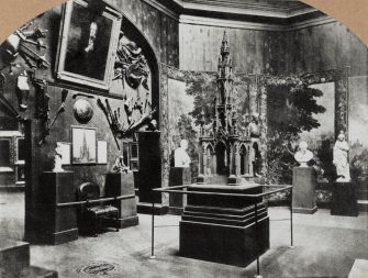 Interior-view of the Sir Walter Scott Exhibition held on Royal Scottish Academy side of National Gallery, 1871
Copied from "The Scott Exhibition" catalogue published 1872