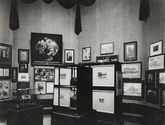 Interior-view of Architecture Room in small central octagon during Royal Scottish Academy Summer Exhibition in National Gallery