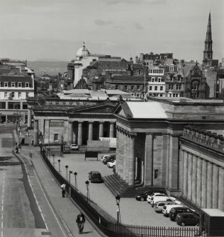 View from South showing the National Gallery of Scotland, the Royal Scottish Academy and Princes Street showing layout of roof