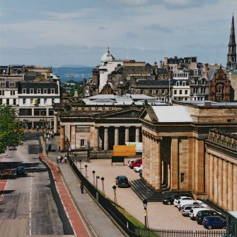 View from South showing the National Gallery of Scotland, the Royal Scottish Academy and Princes Street showing layout of roof