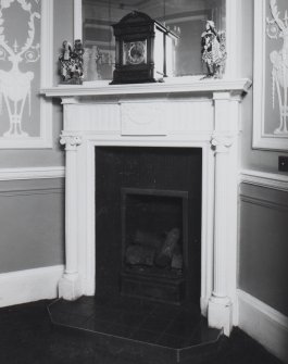 Interior-detail of fireplace in First Floor Corner Room of Carlton Highland Hotel.